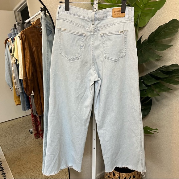🤍✨ Signature by Levi Strauss Heritage Wide Leg Jeans | Raw Hem Sz W29 (8) - Picture 10 of 10
